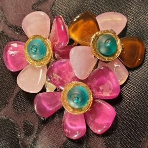 Lalo Treasures Brooch Flower Resin New Without Tags